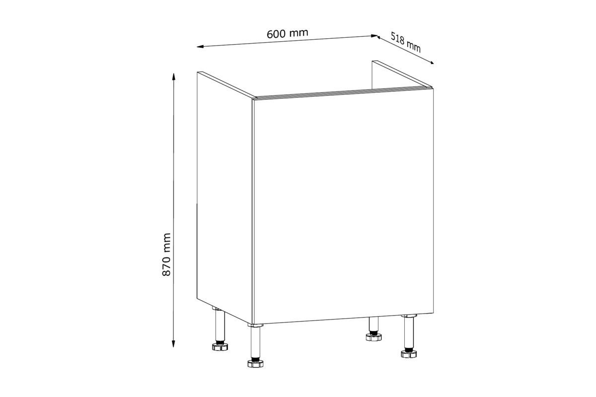 UNTERSCHRANK D60 P/L – Sorento Weiß – Weiß - Weiß, Holzwerkstoff (60/87/52cm) - ROYAL24_MARKT