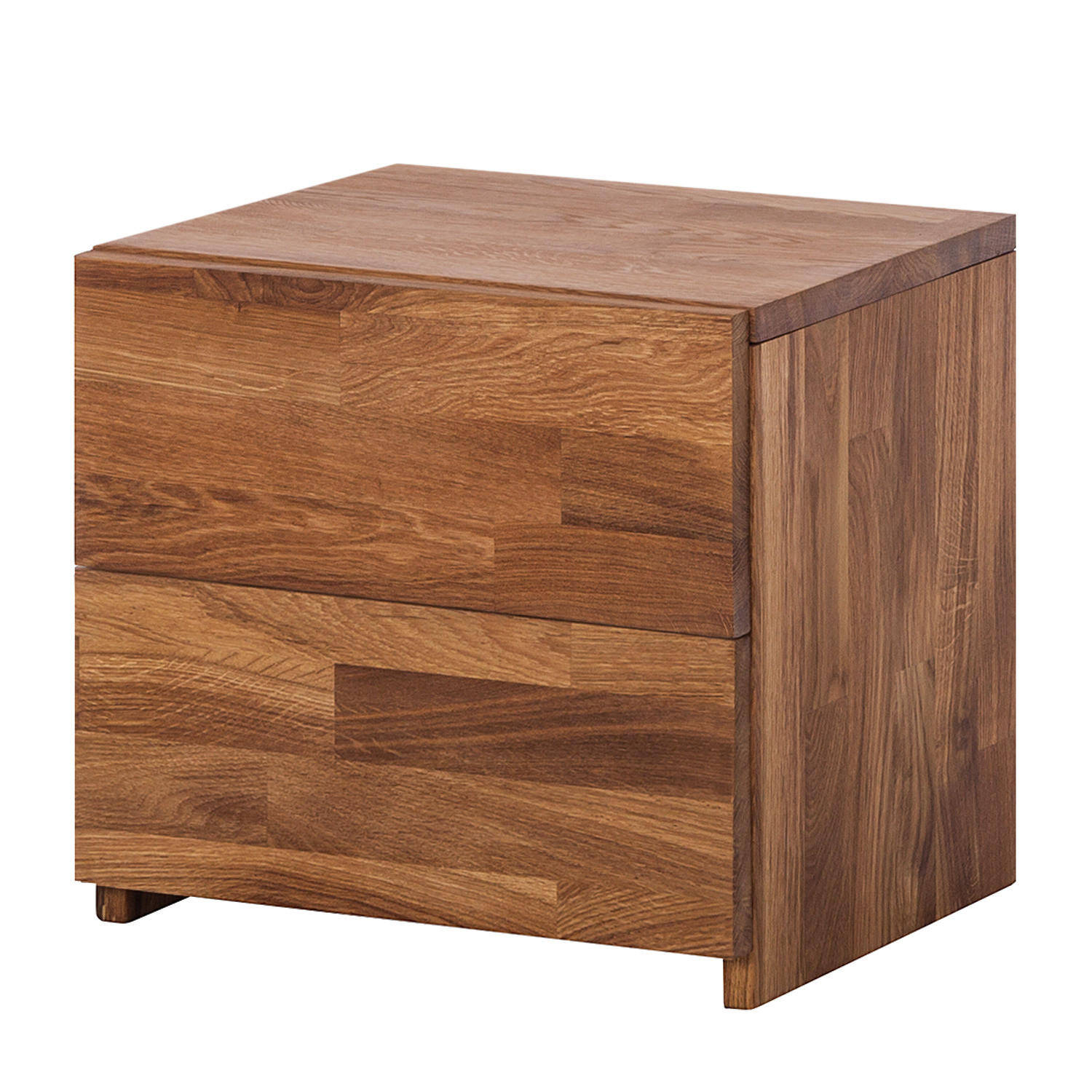 NACHTKOMMODE - Massivholz - Eichefarben, Holz (40/37/33cm) - home24