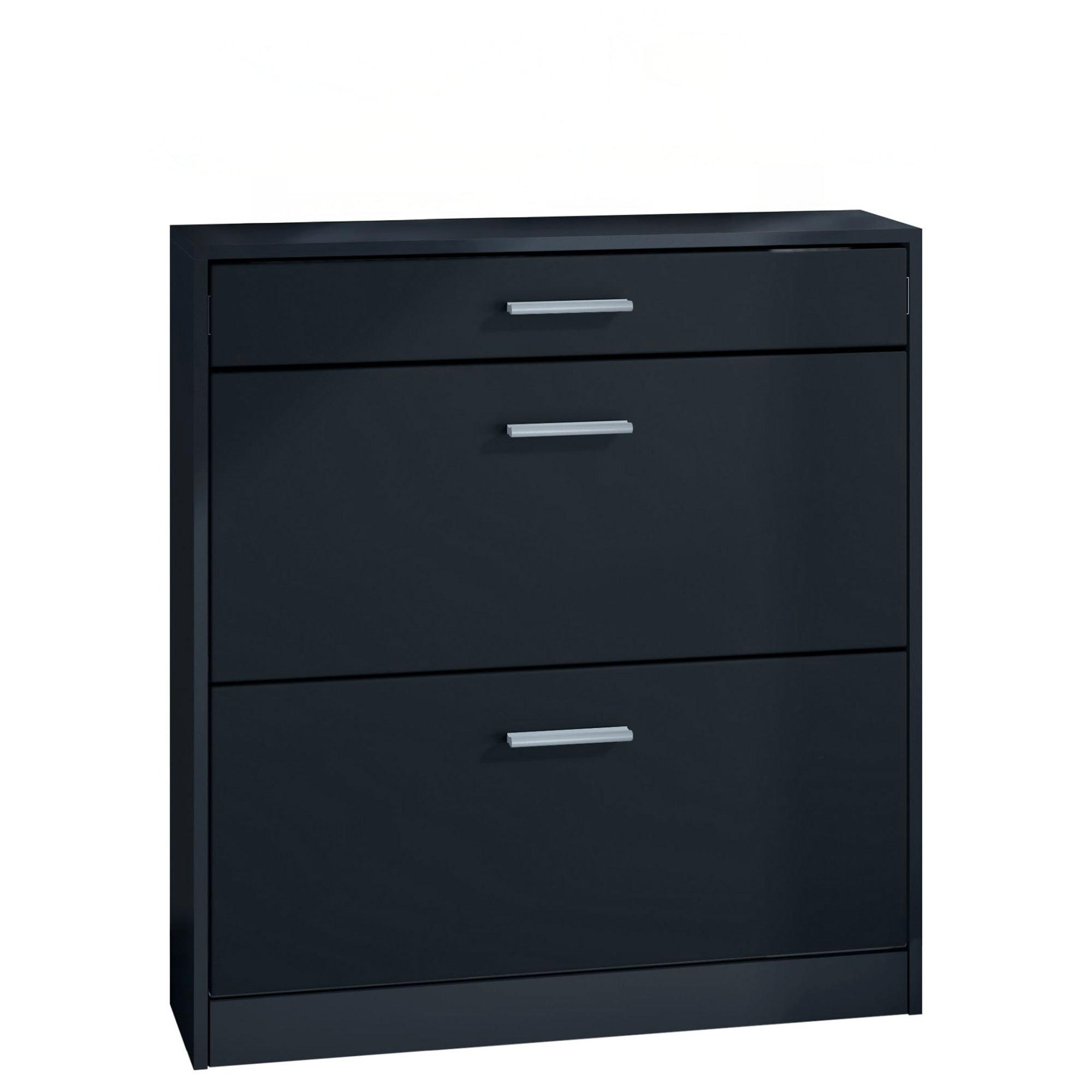 InnoFurn Schuhschrank Schwarz 89x95.5x23 cm