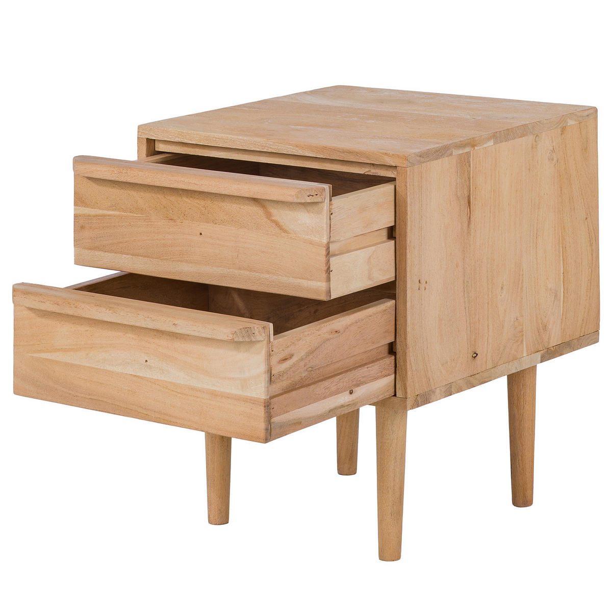 MASSIVE NACHTKOMMODE - Massivholz - Braun - Braun/Akaziefarben, Holz (40/50/40cm) - home24