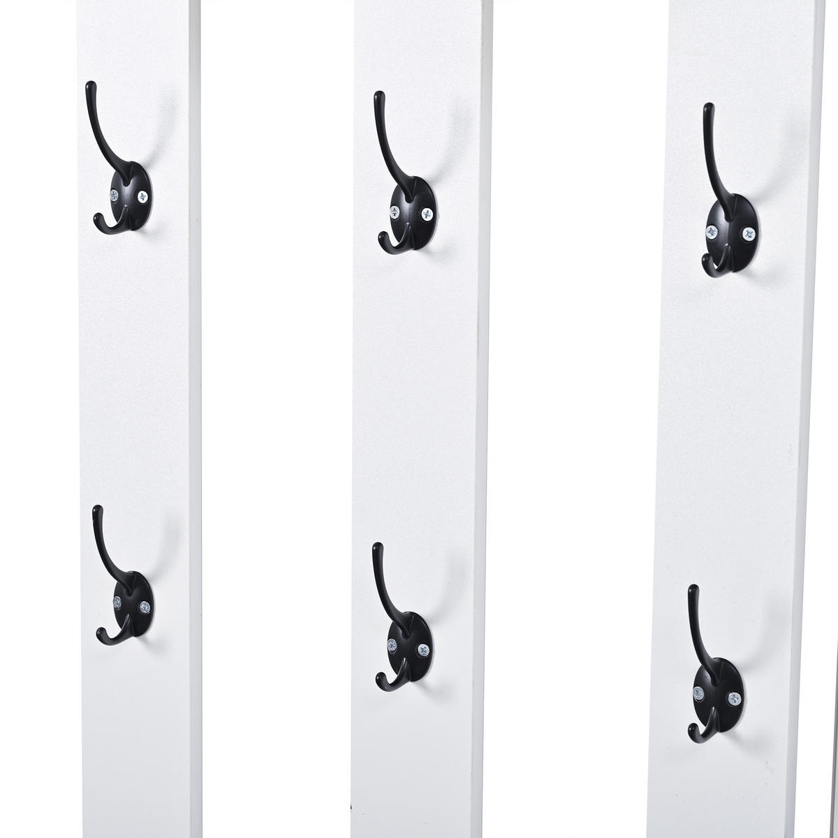 GARDEROBE Schuhschrank Spiegel Haken Wandmontiert Weiß - Weiß, Holzwerkstoff (120/178/30cm) - FLIEKS