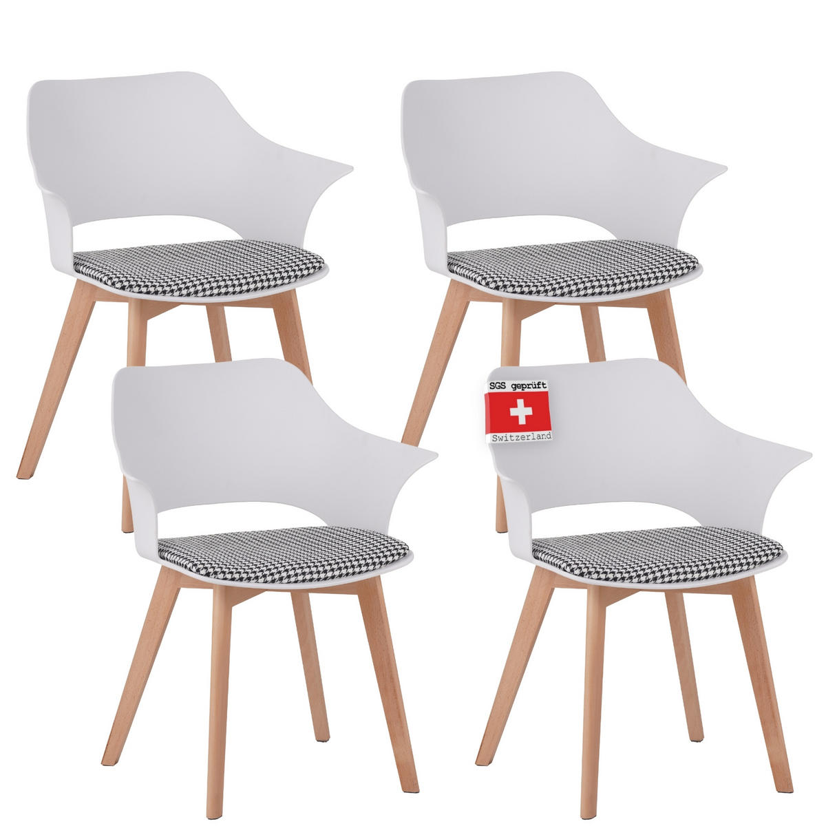 ESSZIMMERSTUHL AALBORG 4er-Set - Weiß, Kunststoff (64/76/57cm) - Albatros