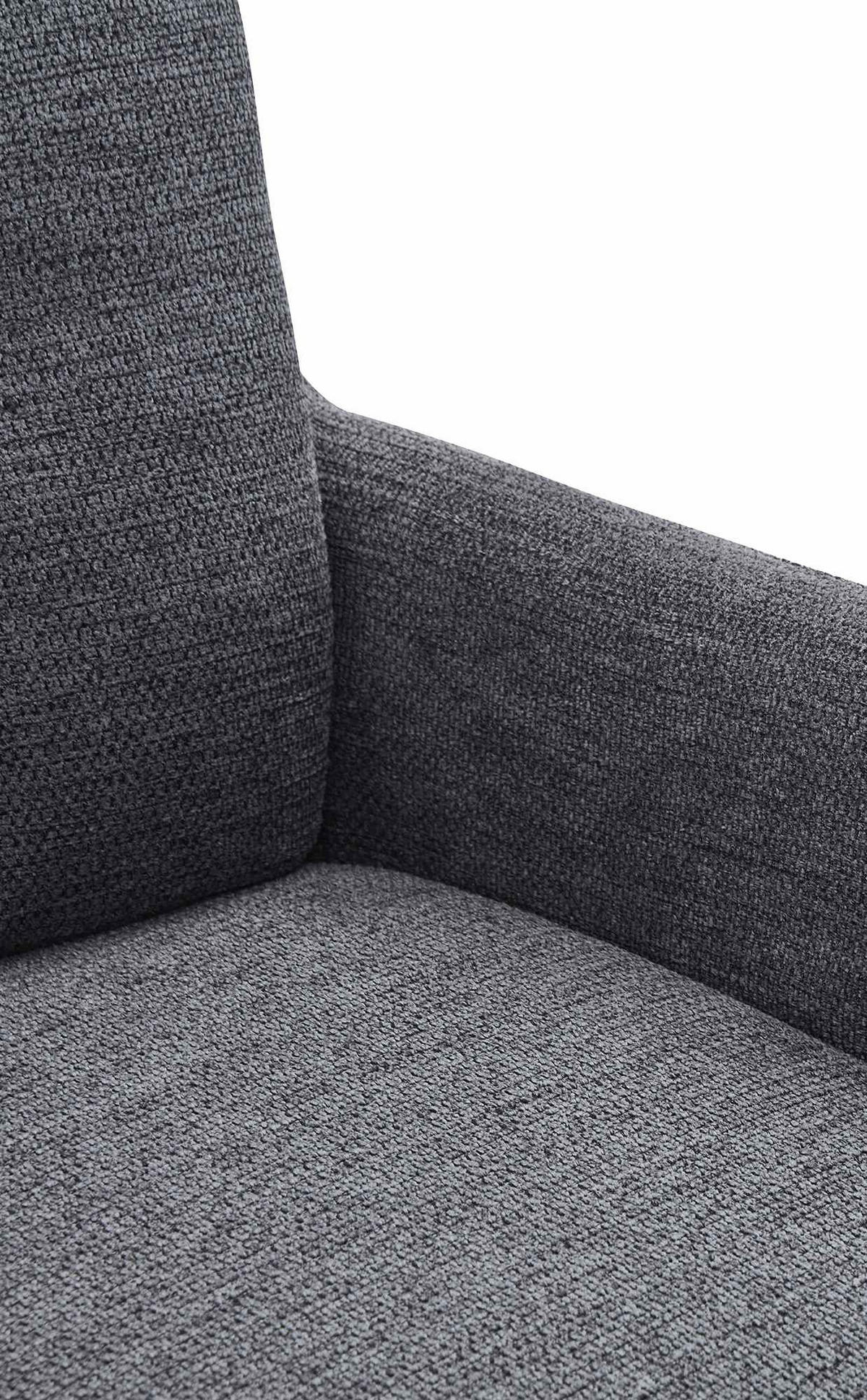 ESSZIMMERSTUHL Stoff Dunkelgrau - Dunkelgrau/Schwarz, Textil/Metall (58/85/63cm) - CLP
