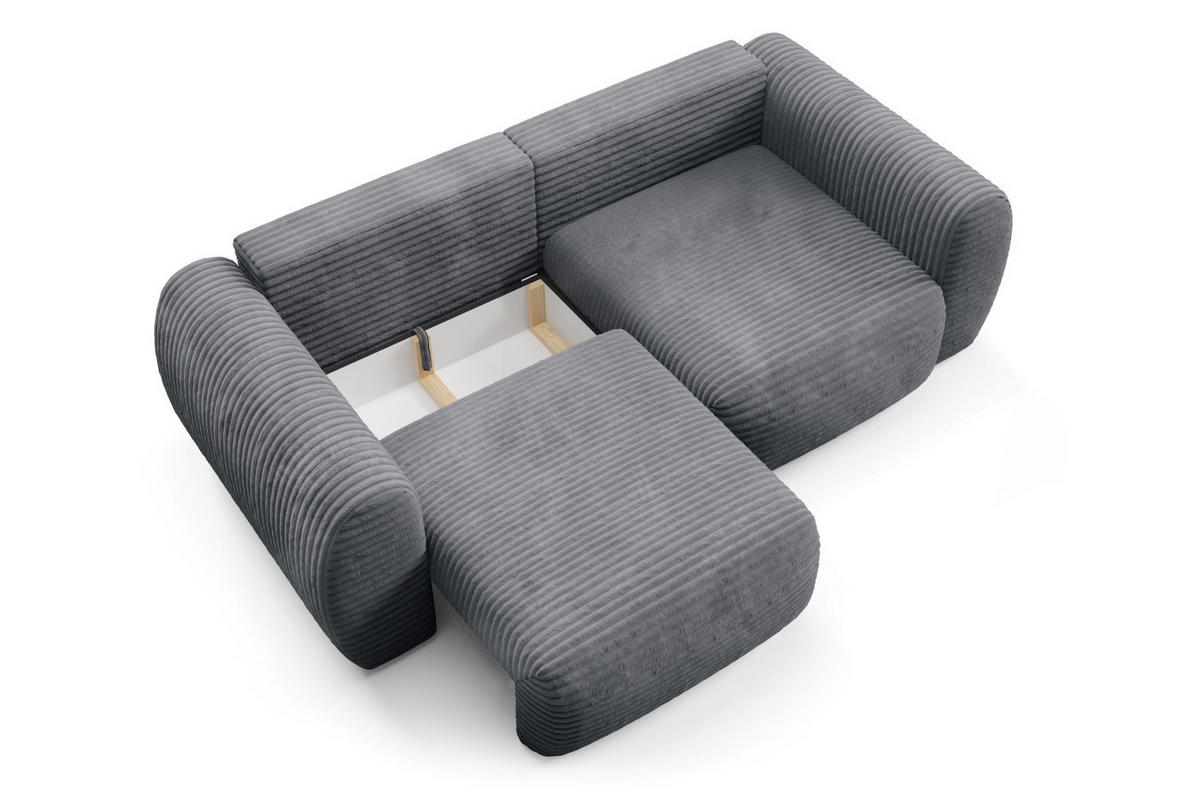 SCHLAFSOFA mit Bettkasten Anthrazitgrau - Anthrazit/Schwarz, Holz/Holzwerkstoff (266/95/110cm) - Furnisell