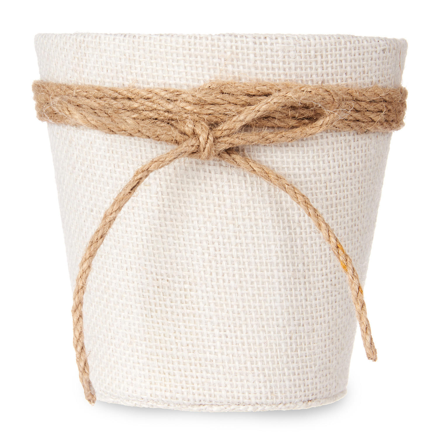 BLUMENTOPF Jute geflochten Ø 13 cm - Weiß, Paraffin (13/13cm)