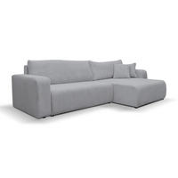 ECKSOFA Luna XL mit Schlaffunktion und Bettkasten Cord-Stoff (Grau) - Grau, Textil (274/142cm) - VENASI MÖBEL