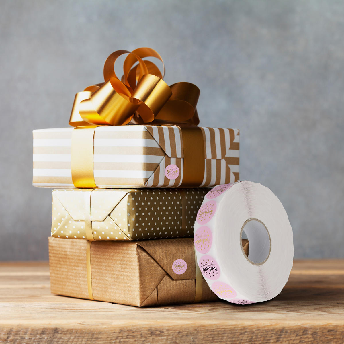 2500XAUFKLEBER - Rosa, Papier/Kunststoff (11/3/11cm) - Relaxdays