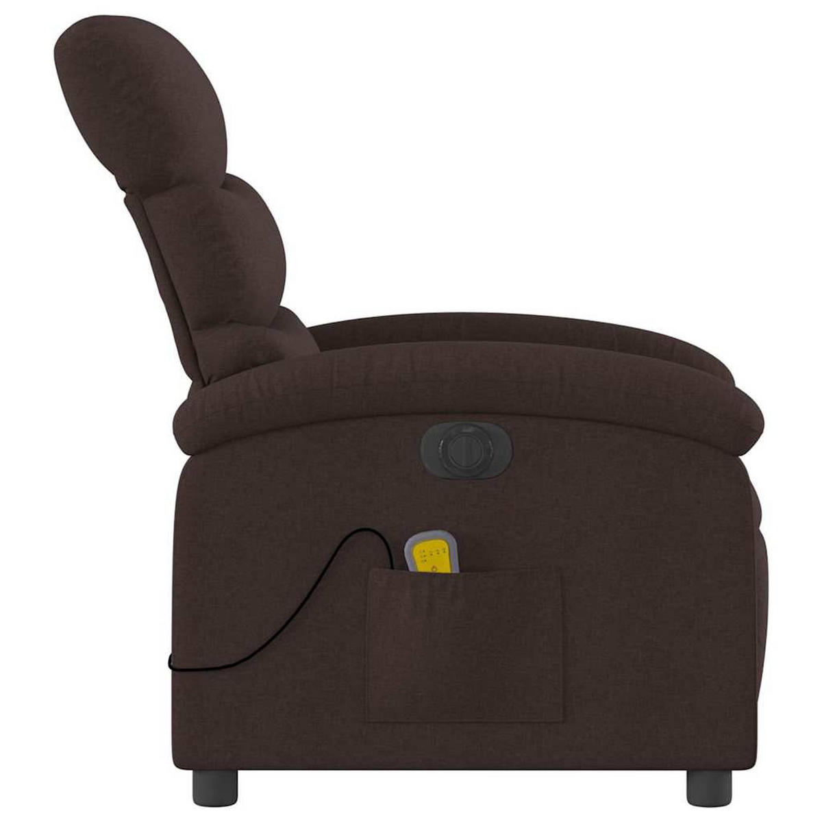 MASSAGESESSEL Elektrisch Dunkelbraun Stoff - Dunkelbraun/Braun, Textil (147/80/70cm) - vidaXL