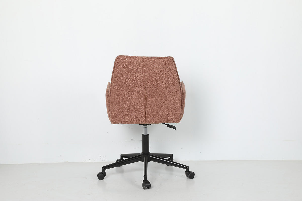 BÜRODREHSTUHL - Bouclé / Eisen - Rostfarben/Schwarz, Textil/Metall (57/81/62cm) - home24