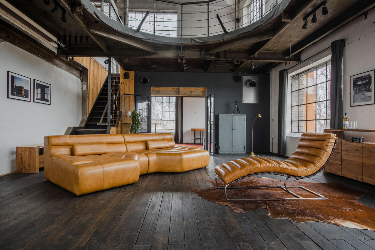 BIG SOFA MIT KISSEN TARA Braun Leder - Braun, Leder (286/76/143cm) - KAWOLA