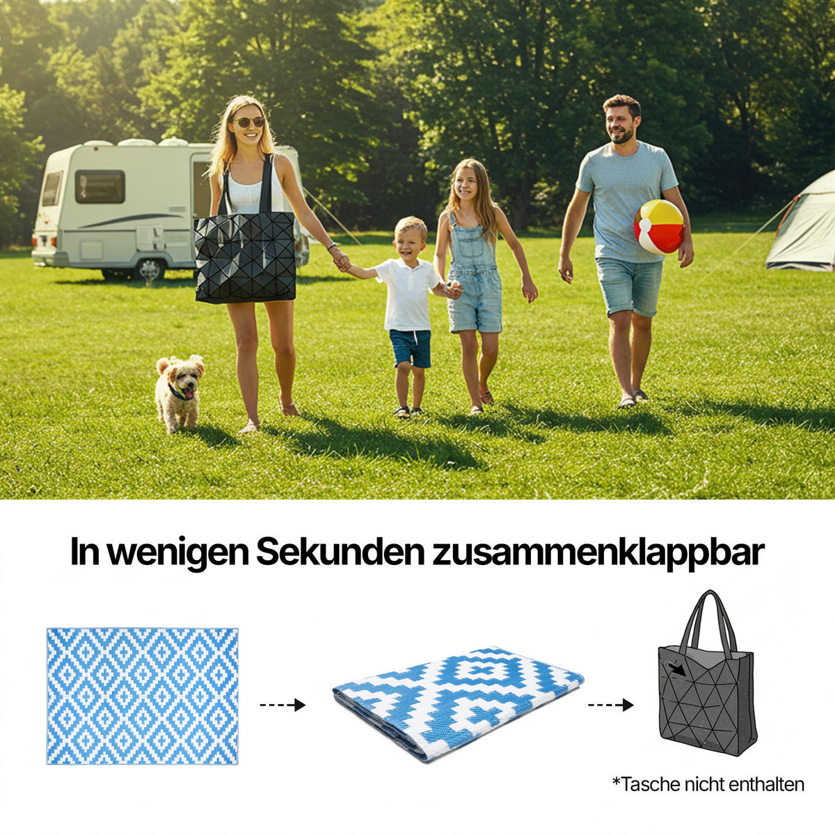 TEPPICH IBIZA Blau 120/180 cm - Blau, Kunststoff (120/180cm) - Tapiso