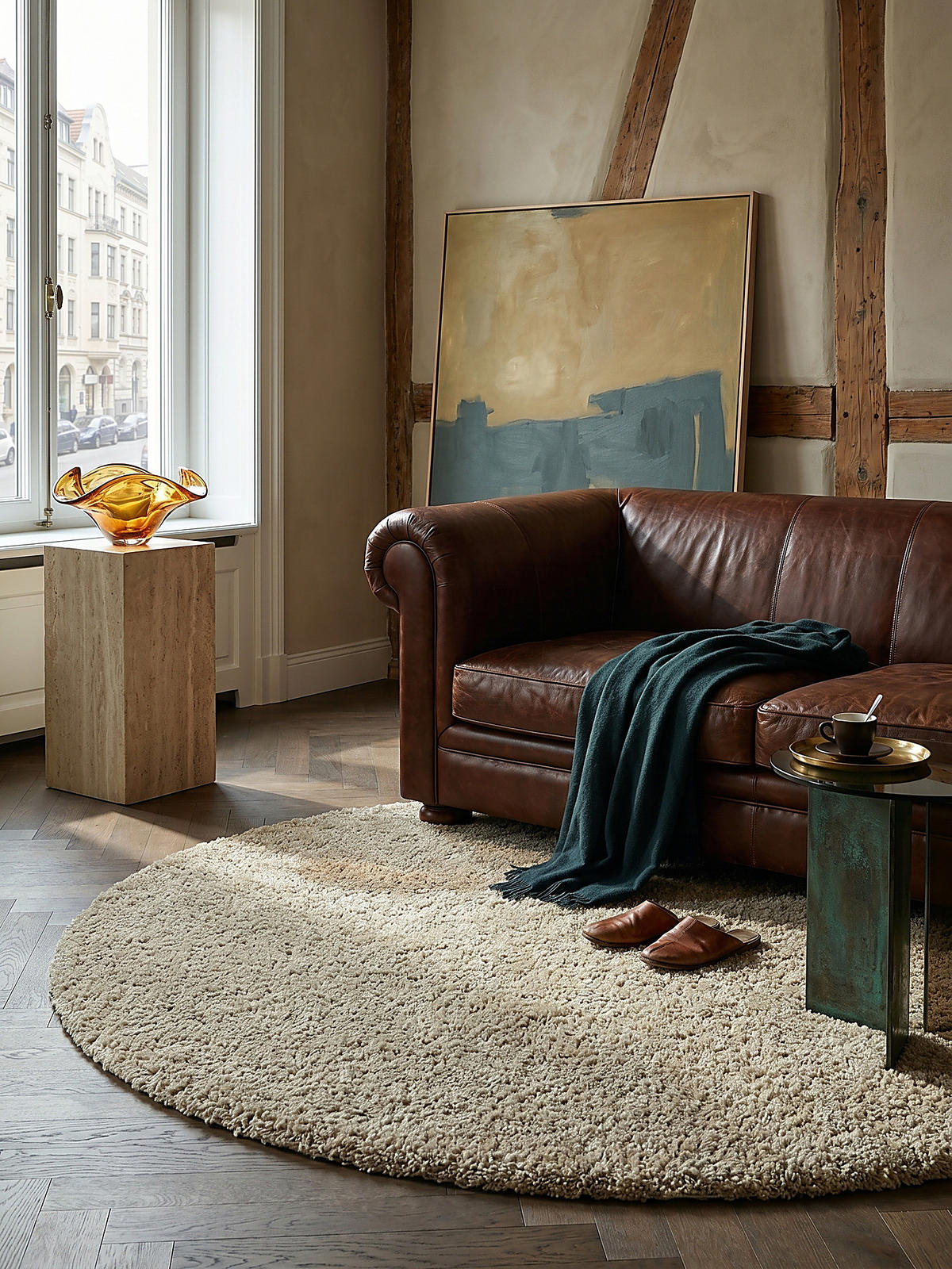 TEPPICH Hochflor Shaggy-Design, teddyweich LYNE, Beige 133x133 cm - Beige, Textil (133/133cm) - KADIMA DESIGN