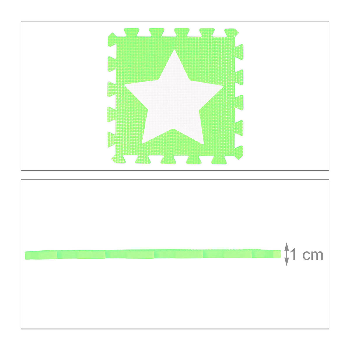 9XPUZZLEMATTE - Weiß/Grün, Kunststoff (32/32cm) - Relaxdays