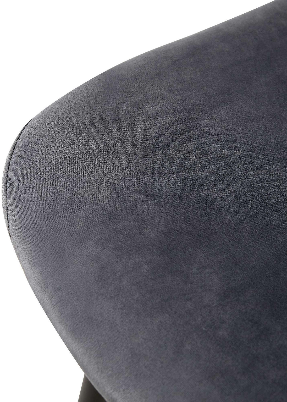 STUHL Samt Dunkelgrau - Dunkelgrau/Schwarz, Textil/Metall (44/88/54cm) - CLP