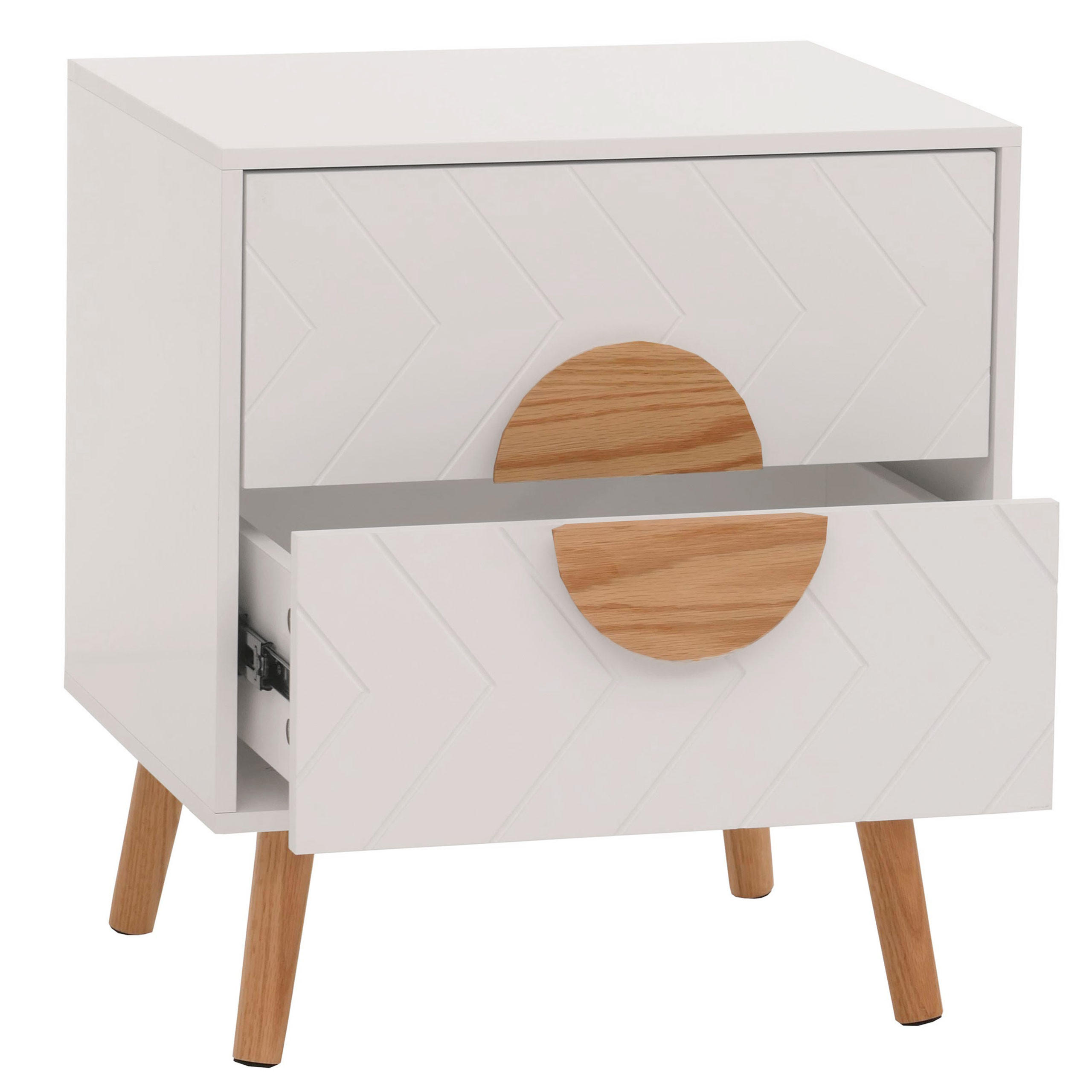 NACHTTISCH rechteckig Weiß - Weiß, Holz (48/55/40cm) - MCW