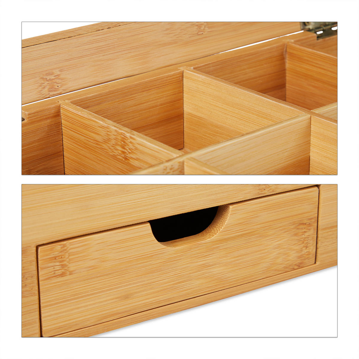 TEEBOX - Hellbraun, Holz/Kunststoff (33/11/20cm) - Relaxdays