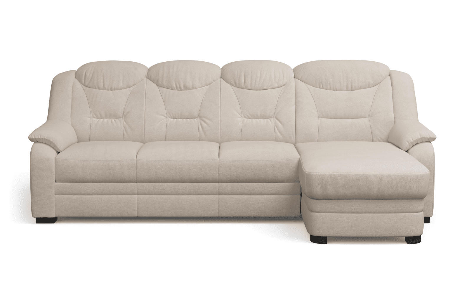 ECKSOFA mit Schlaffunktion – weiches Chenille-Gewebe - Sandfarben/Beige, Holz/Kunststoff (162/257cm) - Cotta