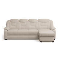 ECKSOFA mit Schlaffunktion – weiches Chenille-Gewebe - Sandfarben/Beige, Holz/Kunststoff (162/257cm) - Cotta