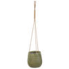 BLUMENAMPEL olivgrün rund 20/20/21 cm Livadia - Grün, Naturmaterialien (21cm) - Beliani