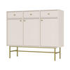 KOMMODE TORINO 125/108/41 cm mit 3 Schubladen 3 Türen Beige - Beige, Holzwerkstoff (125/108/41cm) - MASSENO