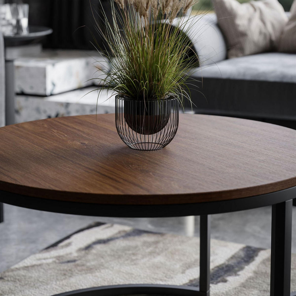 COUCHTISCH CIRI MIX SLIM 2-in-1 - Schwarz, Holzwerkstoff (70/70/48cm) - Lookway