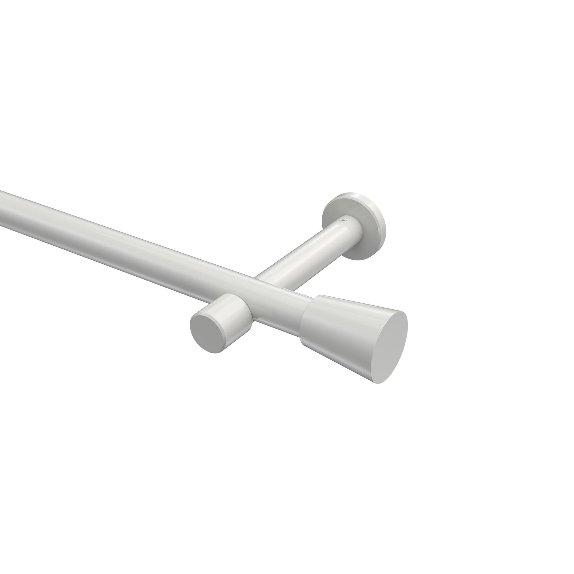 GARDINENSTANGEN-SET Prestige Sitra 120 cm, 1-läufig (ohne Ringe), 20 mm Ø Weiß - Weiß, Metall (120cm) - INTERDECO