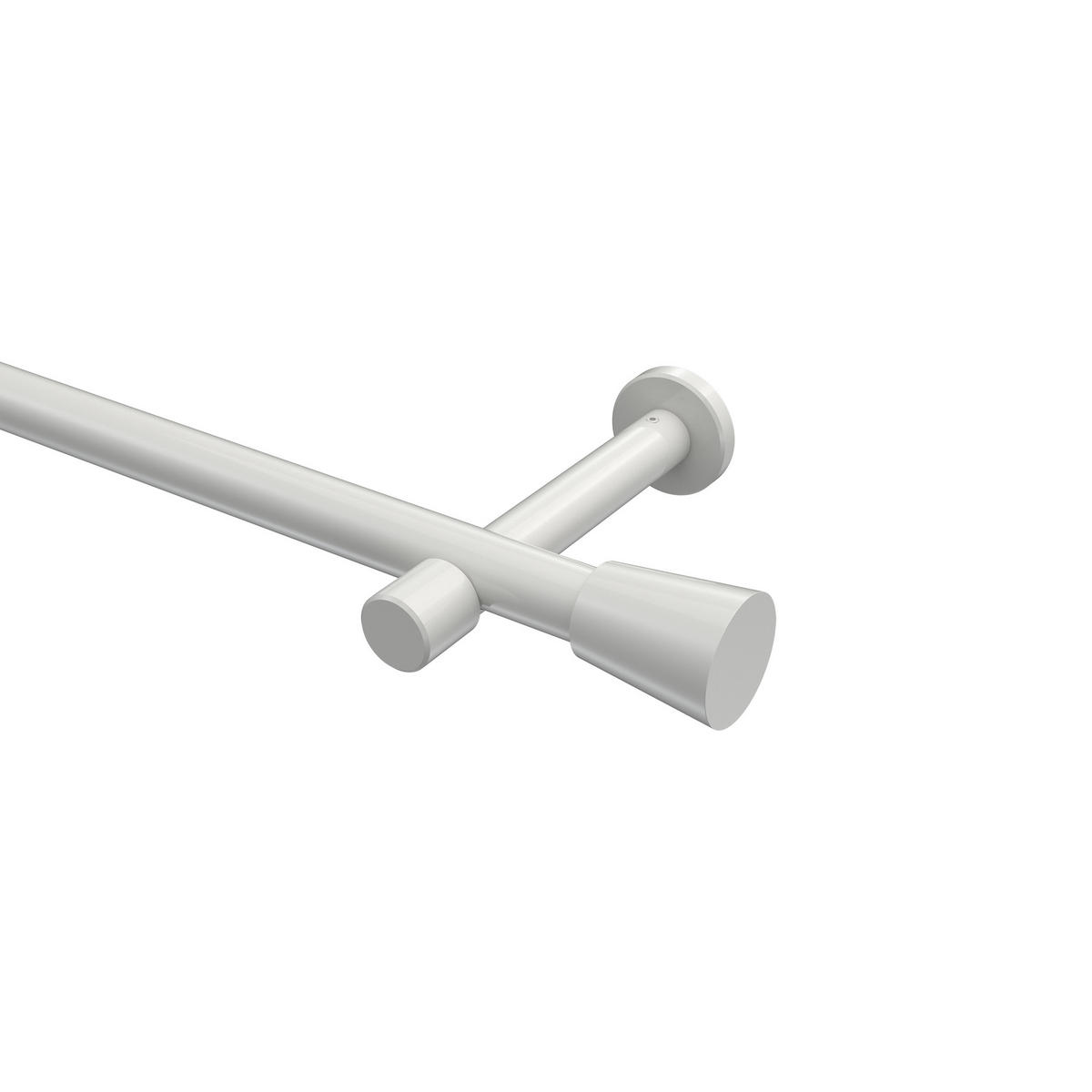GARDINENSTANGEN-SET Prestige Sitra 120 cm, 1-läufig (ohne Ringe), 20 mm Ø Weiß - Weiß, Metall (120cm) - INTERDECO