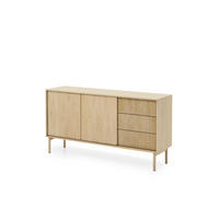 SIDEBOARD ROCCO 153,5x39,5x79,8 cm mit 3 Schubladen und 2 Türen Eichefarben - Braun, Holzwerkstoff (153.5/79.8/39.5cm) - MASSENO