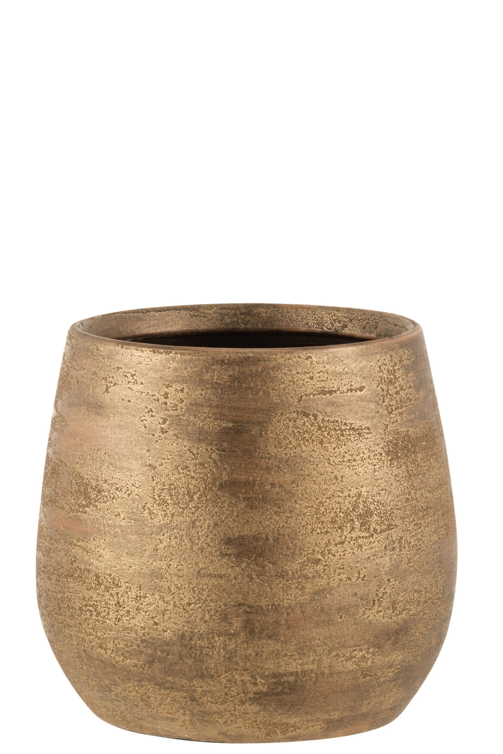 BLUMENTOPF UNREGELMÄßIG - Töpferei - Gold - L - Ø 24 cm - Goldfarben, Keramik (24/23cm) - J-Line