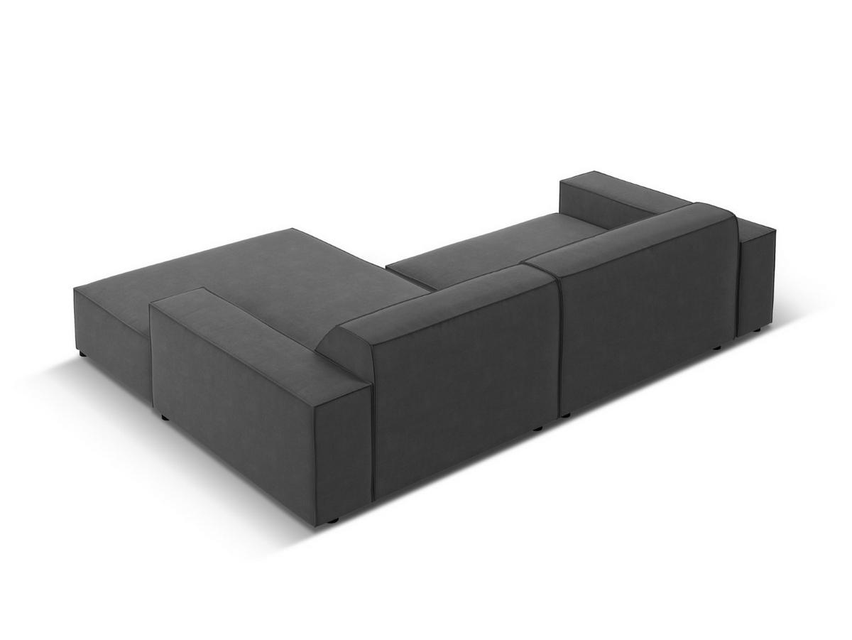 MODULARES-ECKSOFA rechts Jodie aus Samt grau 3 Sitzplätze - Grau, Textil (166/224cm) - Micadoni