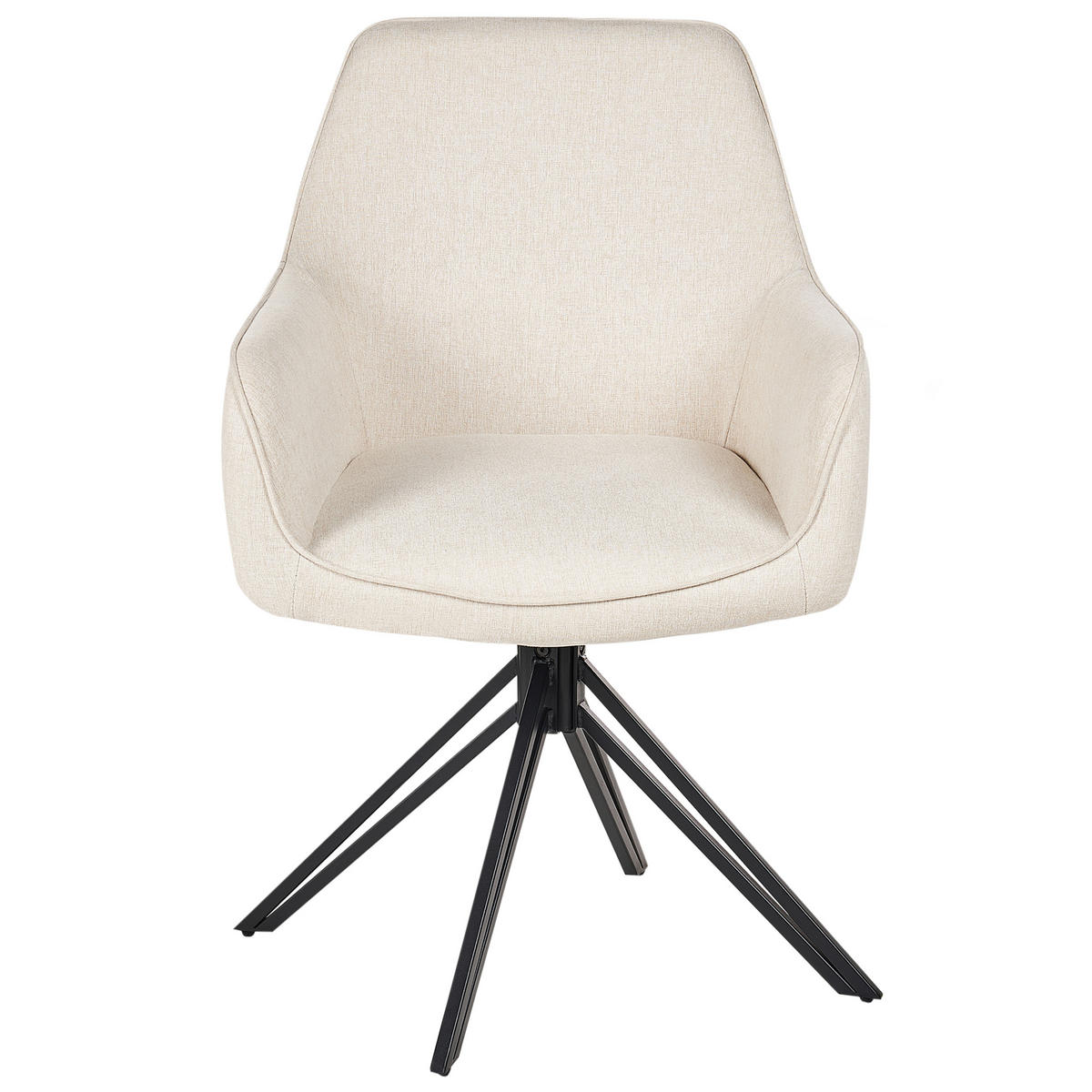 ESSZIMMERSTUHL 2er-Set drehbar Hellbeige Jodar - Beige, Textil (56/83/60cm) - Beliani