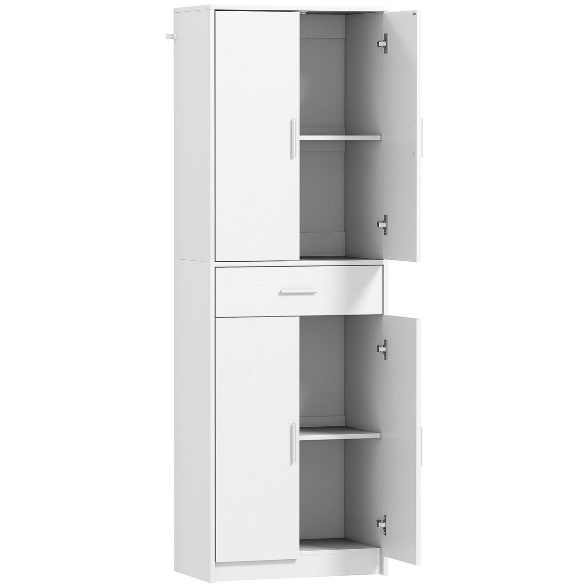 HIGHBOARD DE-08657 3-stufig verstellbare Regale Weiß - Weiß, Holzwerkstoff (35/180/60cm) - ComfortXL