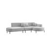 ECKSOFA Valencia - Hellgrau, Holzwerkstoff/Textil (321/165cm) - Fun Möbel