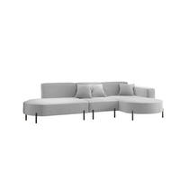 ECKSOFA Valencia - Hellgrau, Holzwerkstoff/Textil (321/165cm) - Fun Möbel