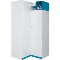 DREHTÜRENSCHRANK ENNA 95/195/95cm 2-türig Weiß - Blau/Weiß, Holzwerkstoff (95/195/95cm) - MASSENO