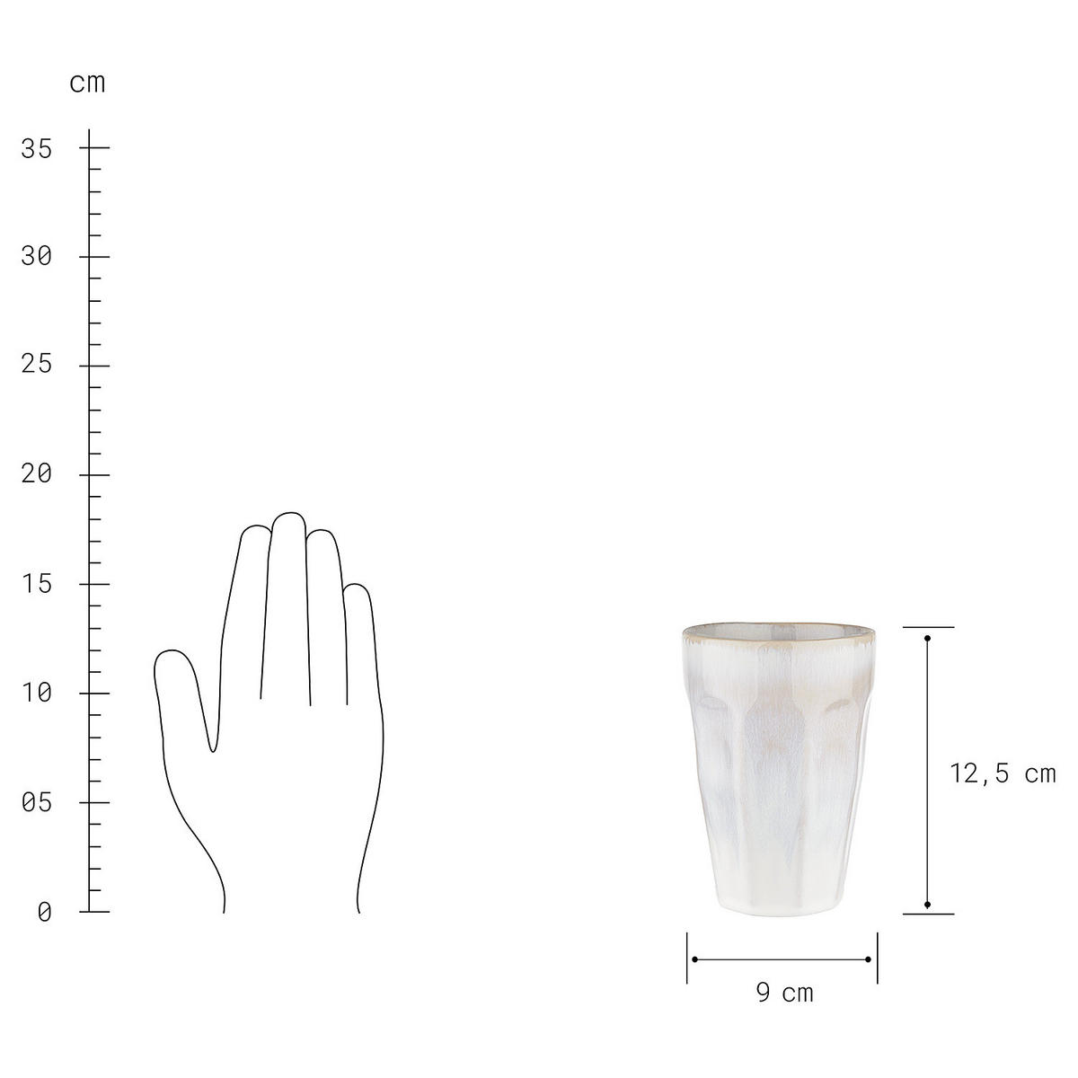TASSE BECHER Bergamo 330 ml - Weiß, Keramik (0.33L) - Butlers