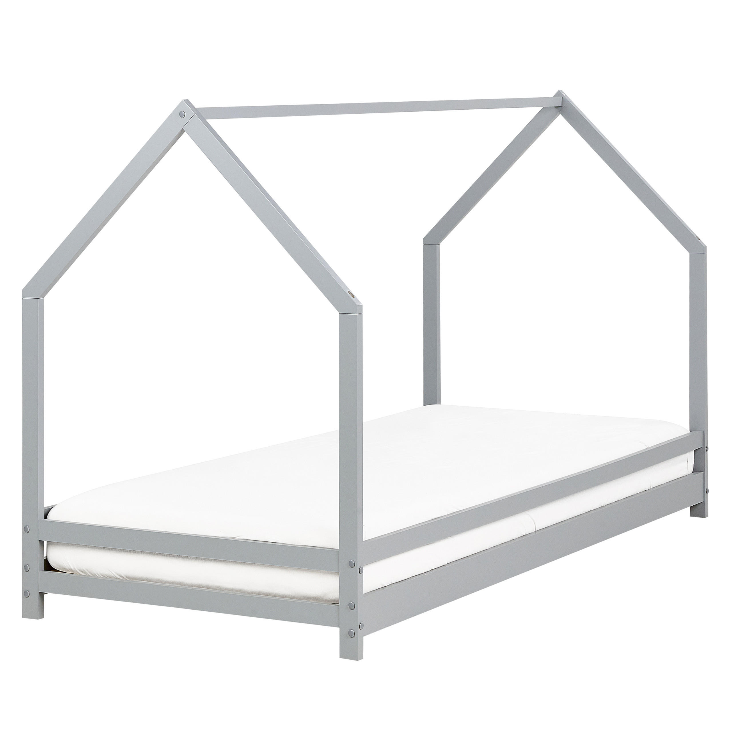 Beliani DĚTSKÁ POSTEL DOMEČEK Šedá 90-200 cm Appy