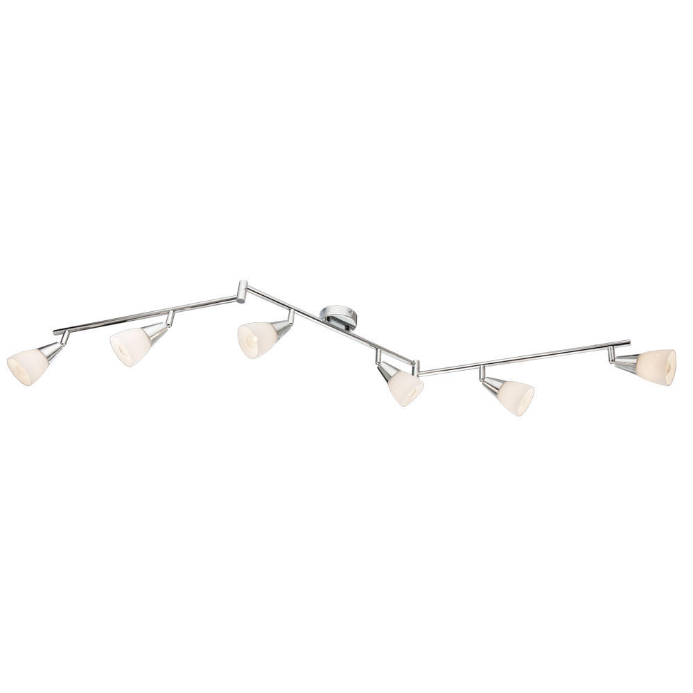 LED DECKENLEUCHTE Metall Chrom Silber - Silberfarben, Glas (145/8.5/19.5cm) - Globo Lighting
