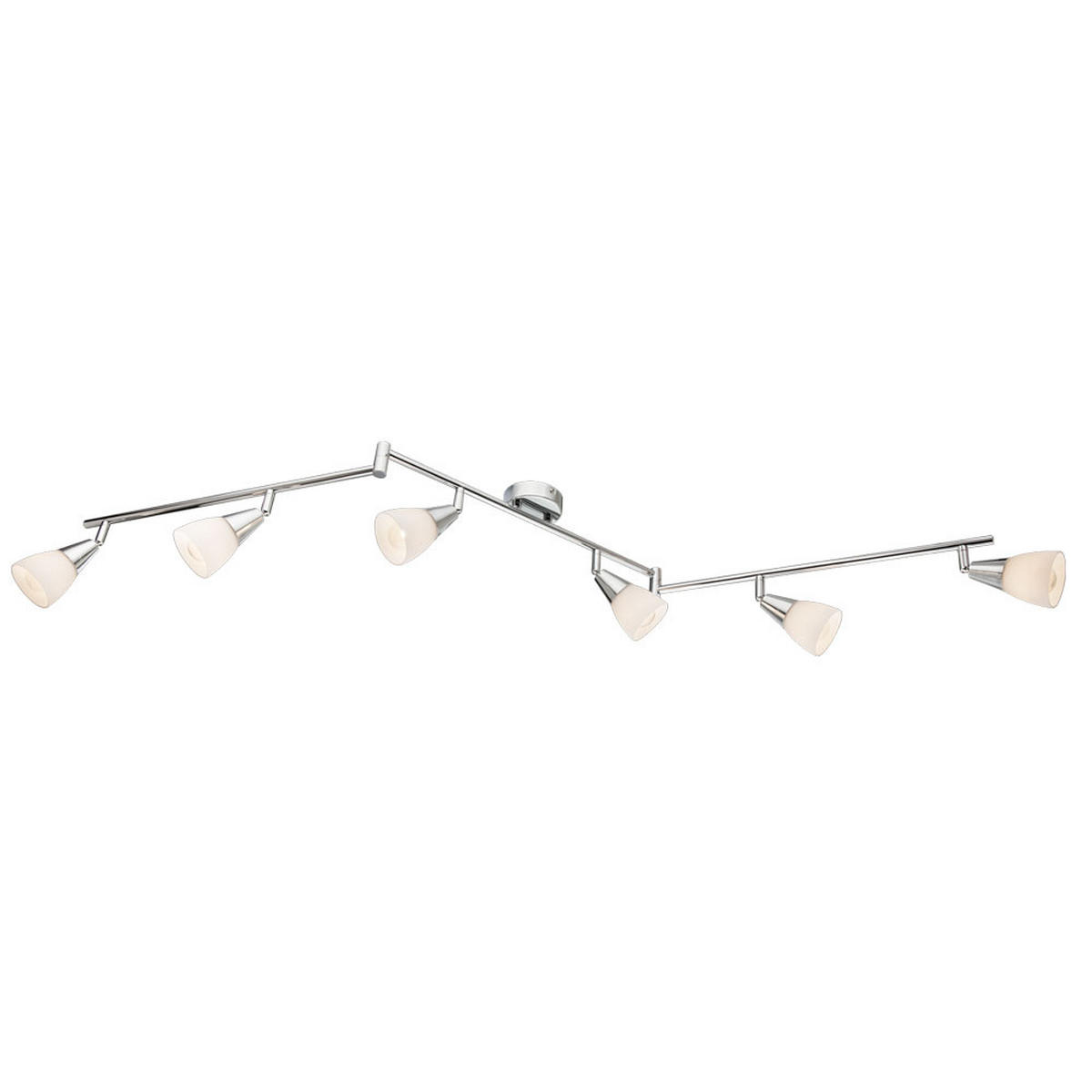 LED DECKENLEUCHTE Metall Chrom Silber - Silberfarben, Glas (145/8.5/19.5cm) - Globo Lighting