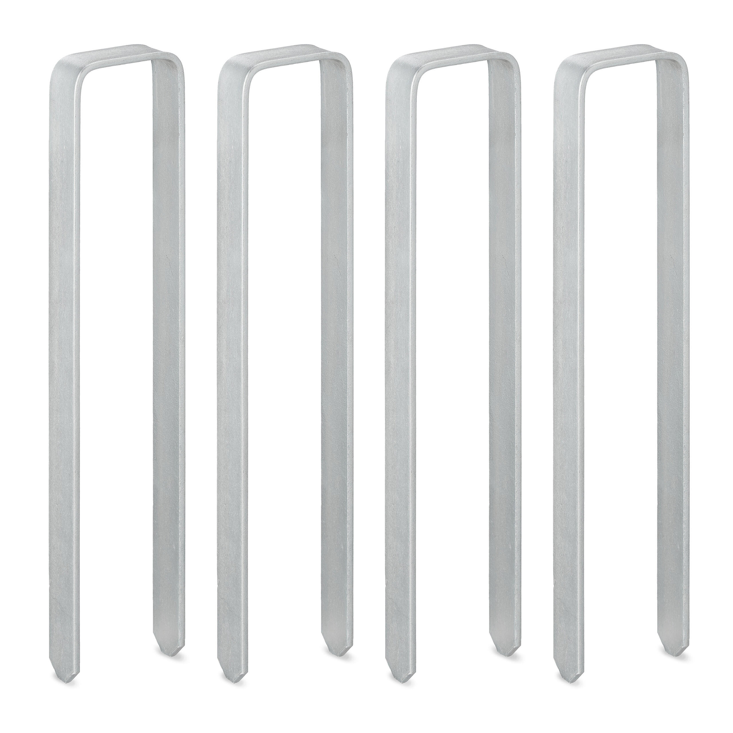 4XBODENANKER - Silberfarben, Metall (6/30/2.5cm) - Relaxdays