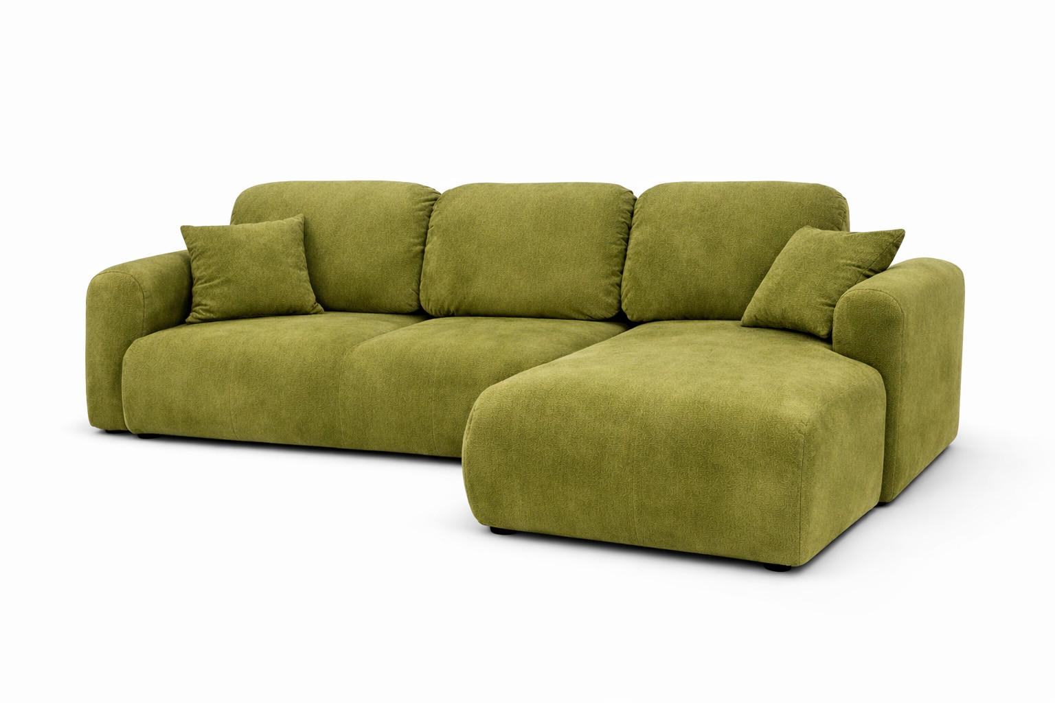 ECKSOFA Mit Schlaffunktion Und Bettkasten, Sofa L-Form Bingo L, Veloursstoff Salvador, Olive, Rechts - Olivgrün, Holz (250/142cm) - Kaiser Möbel