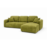 ECKSOFA Mit Schlaffunktion Und Bettkasten, Sofa L-Form Bingo L, Veloursstoff Salvador, Olive, Rechts - Olivgrün, Holz (250/142cm) - Kaiser Möbel