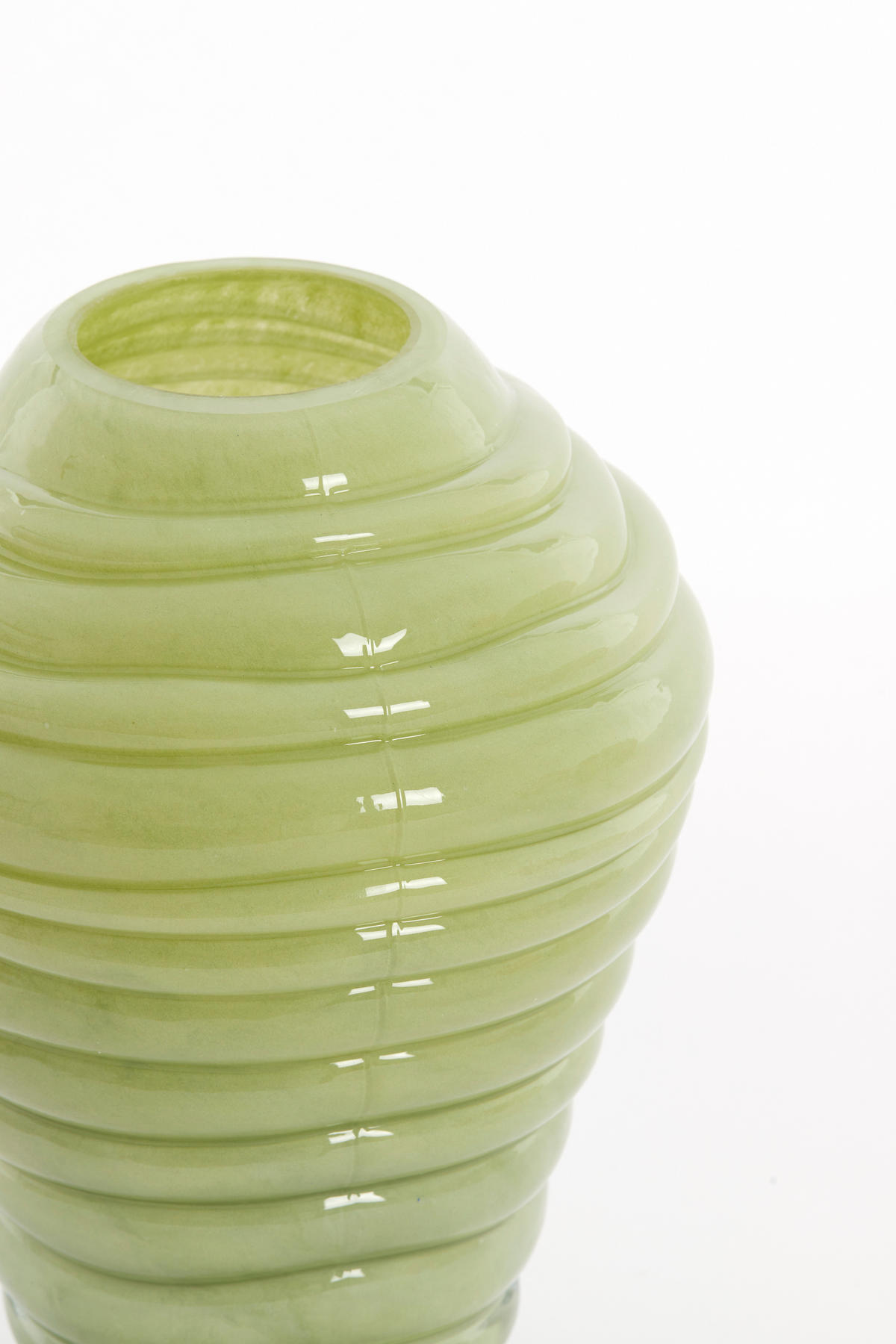 VAZE Fenlor Grün 18/18/25 cm - Grün, Glas (25cm) - Light & Living