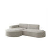 ECKSOFA Palma Xs Ottomane Ascot Bukla - Perlmutt, Holzwerkstoff/Textil (236/165cm) - Fun Möbel