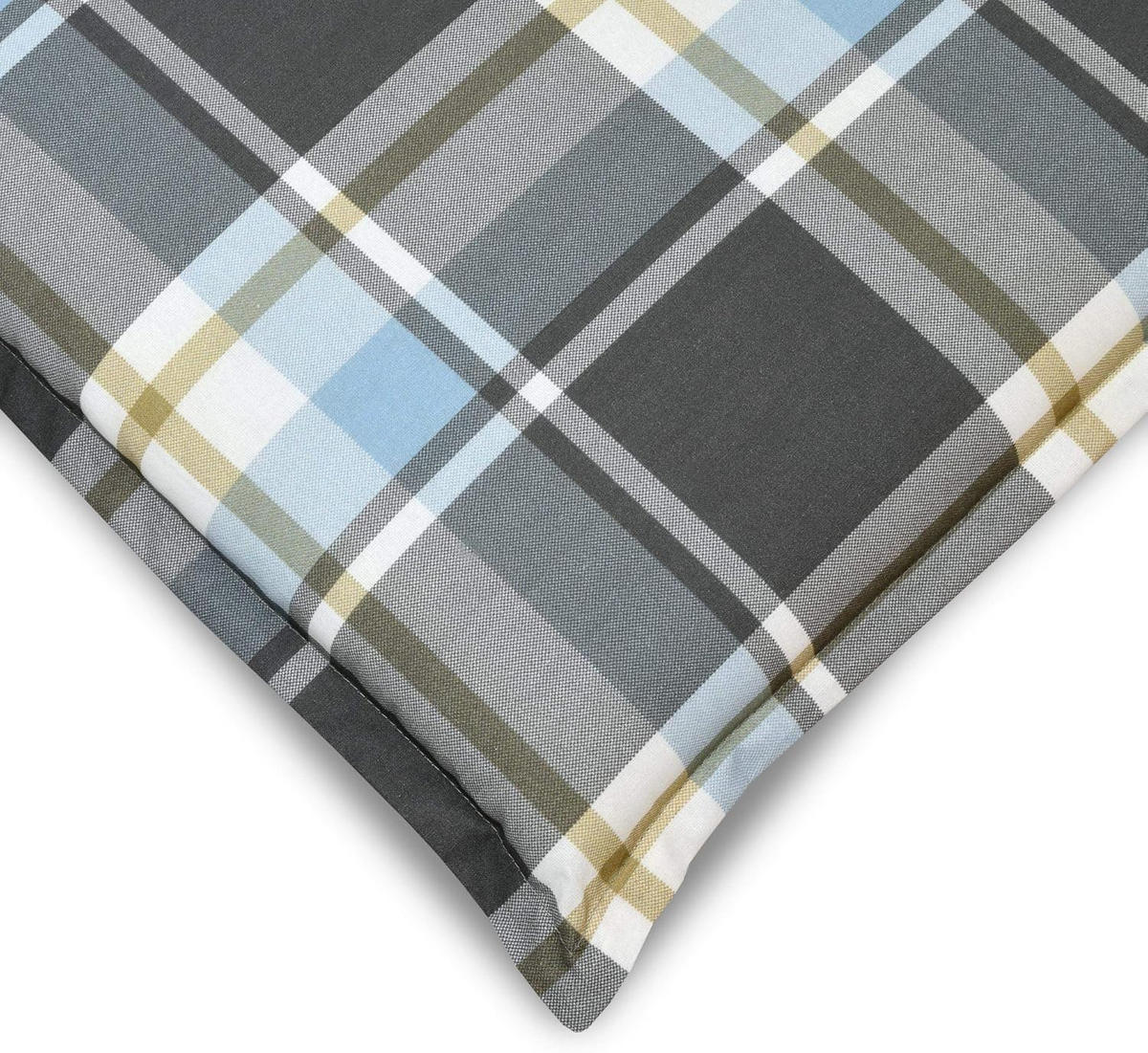 NIEDERLEHNERAUFLAGE Sunny BK 100x50x6cm Blau Kariert (2tlg) - Blau, Textil (50/6/100cm) - Beautissu 