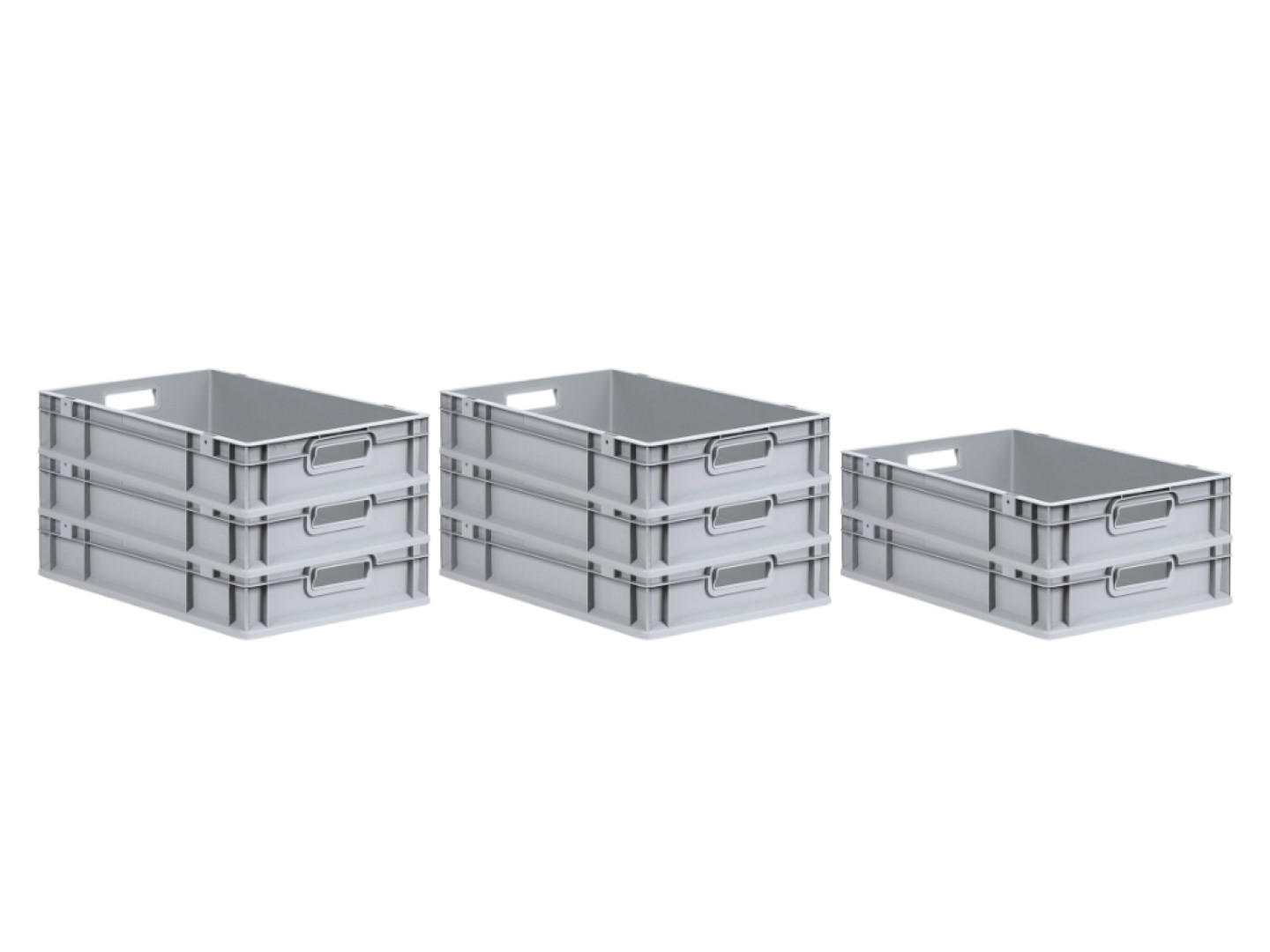 EUROBOX 8x Nextgen Economy Griffe Offen 12x40x60cm 23 Liter - Grau, Kunststoff (40/12/60cm) - PROREGAL