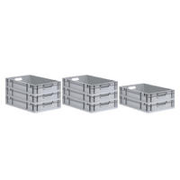 EUROBOX 8x Nextgen Economy Griffe Offen 12x40x60cm 23 Liter - Grau, Kunststoff (40/12/60cm) - PROREGAL