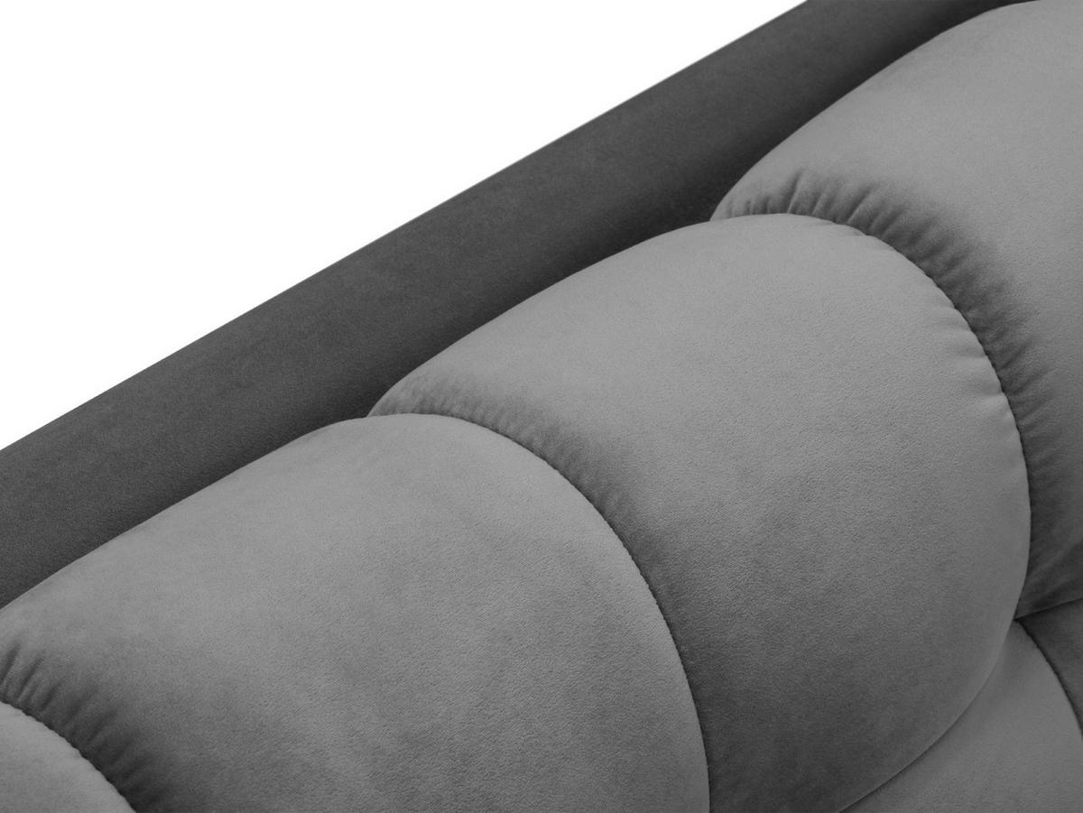 ECKSOFA links Mamaia aus Samt hellgrau 5 Sitzplätze - Hellgrau, Textil (185/293cm) - Micadoni