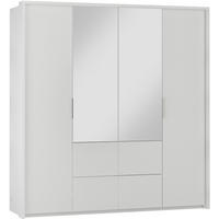DREHTÜRENSCHRANK Vivaro mit 2 Türen und 4 Schubladen, 208 cm, Weiß - Weiß, Holzwerkstoff (208/215/65cm) - Beautysofa