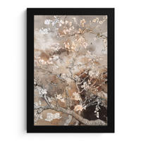 GERAHMTES BILD Mandelblüte - Kunst - Van Gogh - Beige - Abstrakt 20x30 cm - Braun, Papier (20/30cm) - MuchoWow